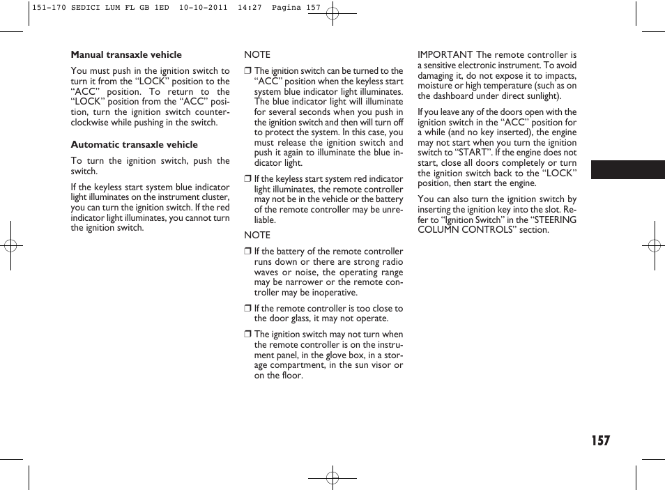 FIAT Sedici User Manual | Page 161 / 279