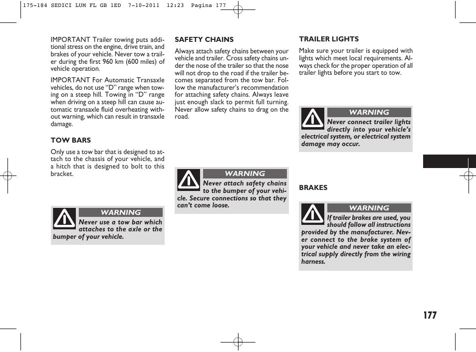 FIAT Sedici User Manual | Page 181 / 279