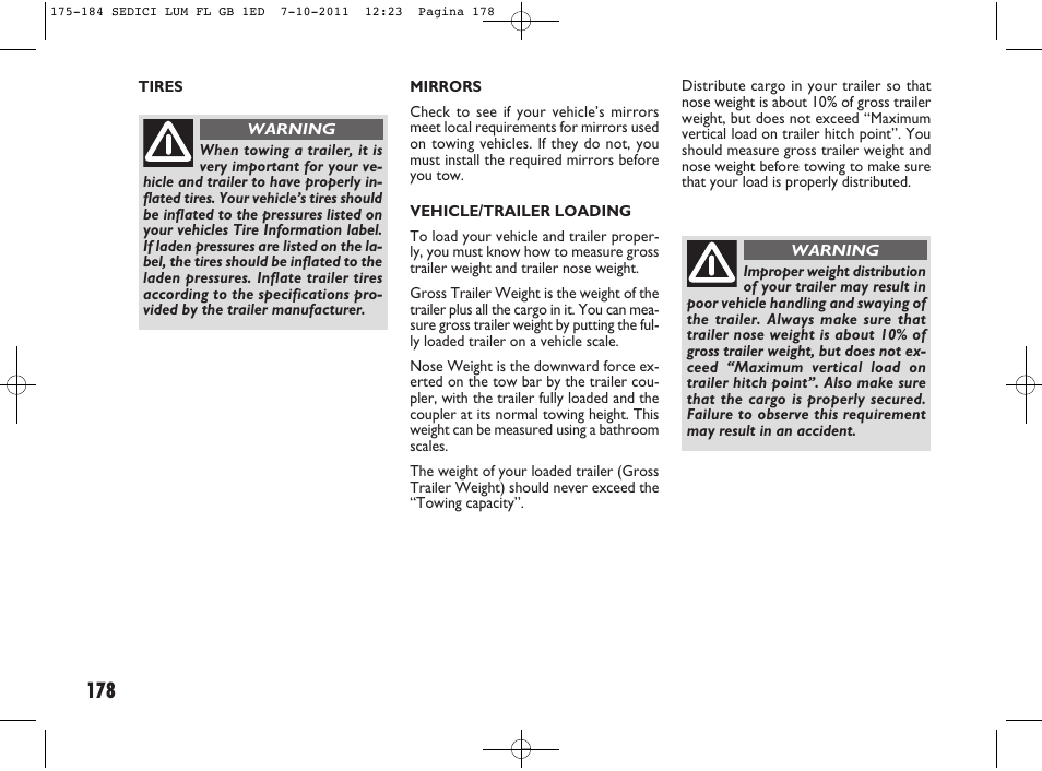 FIAT Sedici User Manual | Page 182 / 279