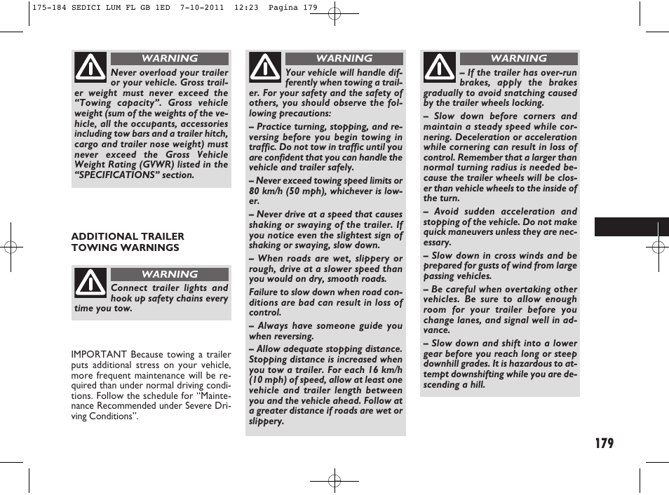 FIAT Sedici User Manual | Page 183 / 279