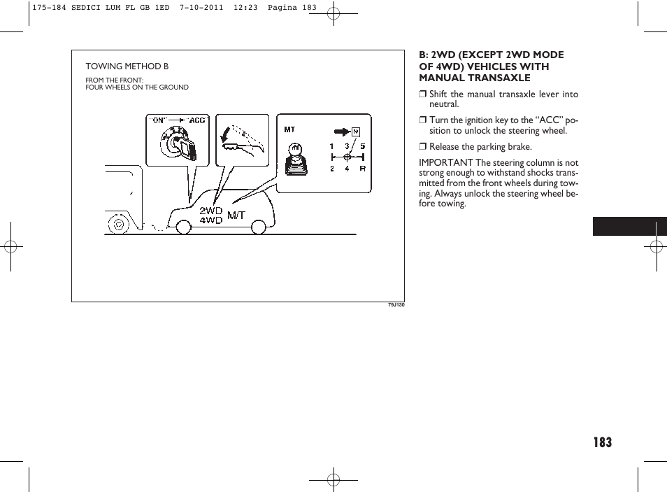 FIAT Sedici User Manual | Page 187 / 279