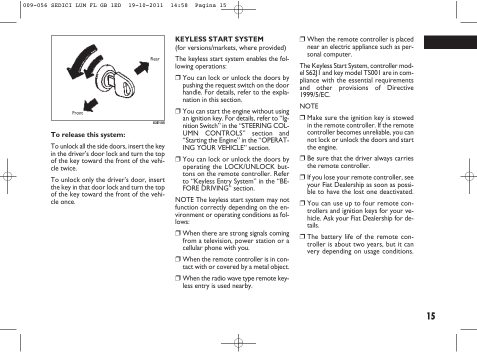 FIAT Sedici User Manual | Page 19 / 279