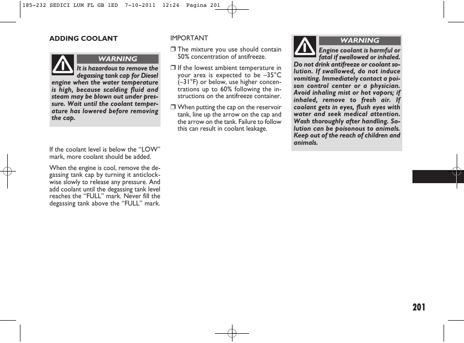 FIAT Sedici User Manual | Page 205 / 279