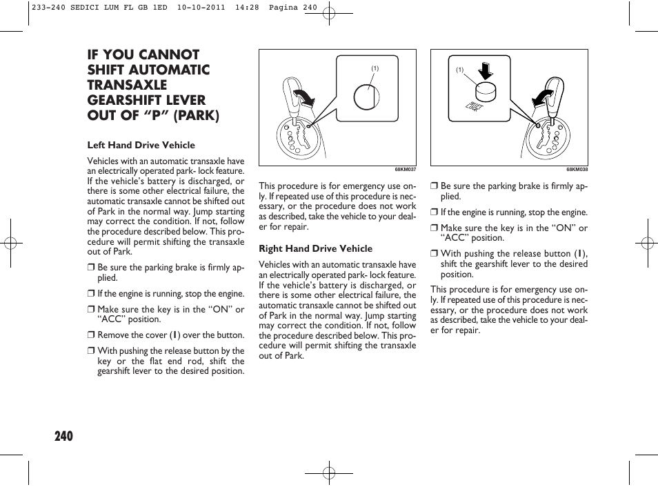 FIAT Sedici User Manual | Page 244 / 279