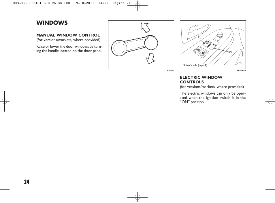 Windows | FIAT Sedici User Manual | Page 28 / 279