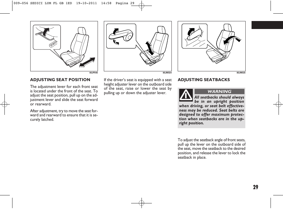 FIAT Sedici User Manual | Page 33 / 279