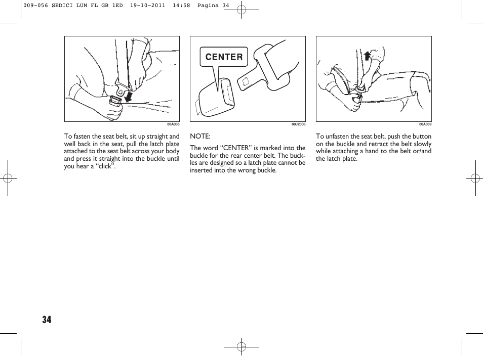 FIAT Sedici User Manual | Page 38 / 279