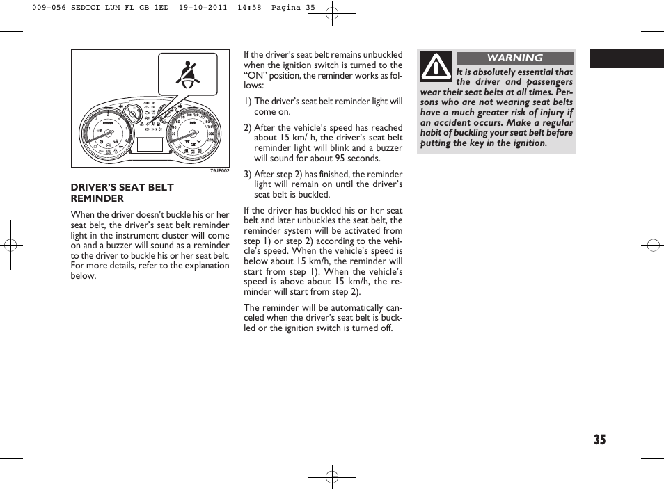 FIAT Sedici User Manual | Page 39 / 279