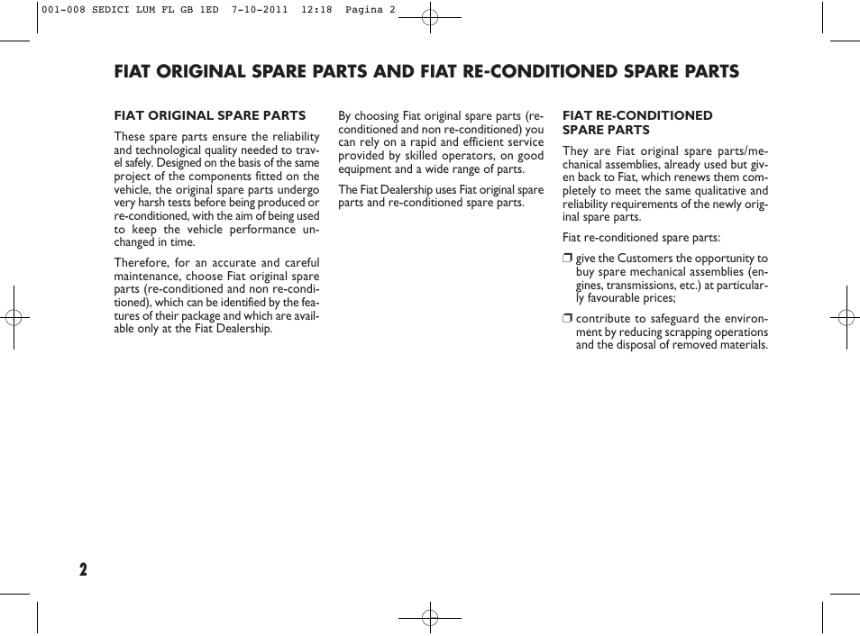 FIAT Sedici User Manual | Page 6 / 279