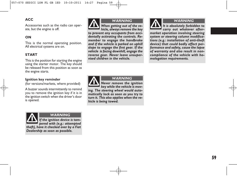 FIAT Sedici User Manual | Page 63 / 279