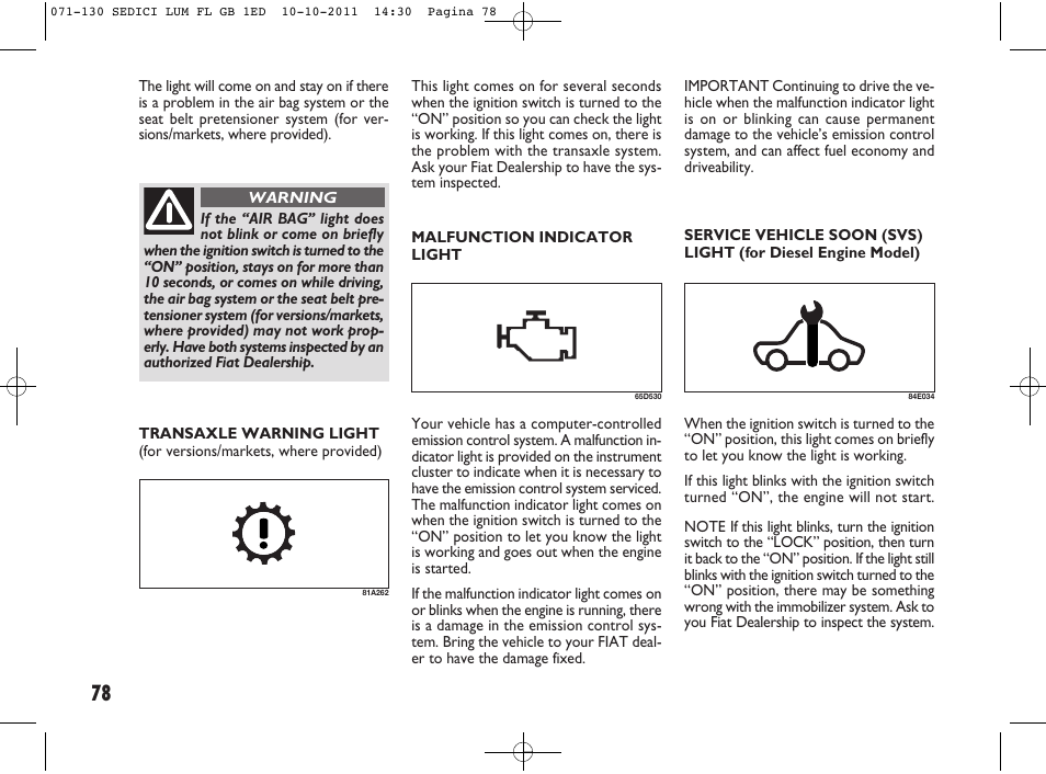 FIAT Sedici User Manual | Page 82 / 279