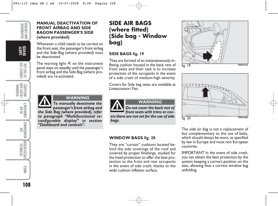 FIAT Idea User Manual | Page 109 / 210