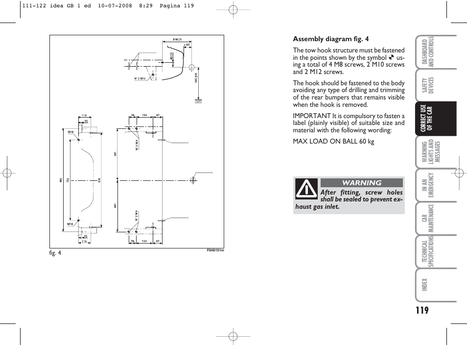 FIAT Idea User Manual | Page 120 / 210