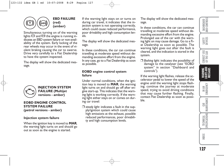 FIAT Idea User Manual | Page 128 / 210