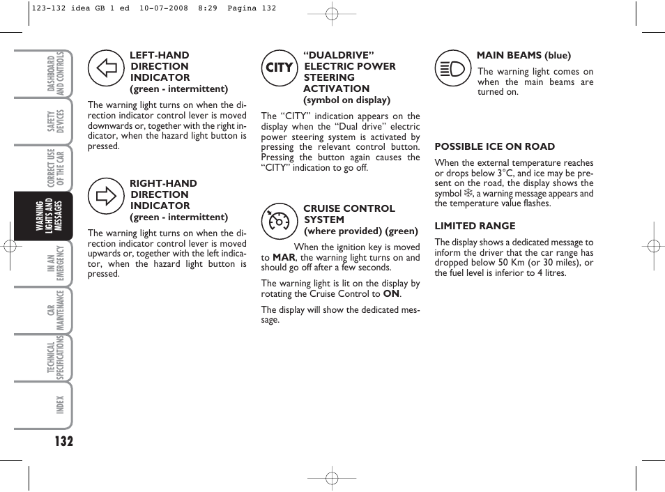 FIAT Idea User Manual | Page 133 / 210