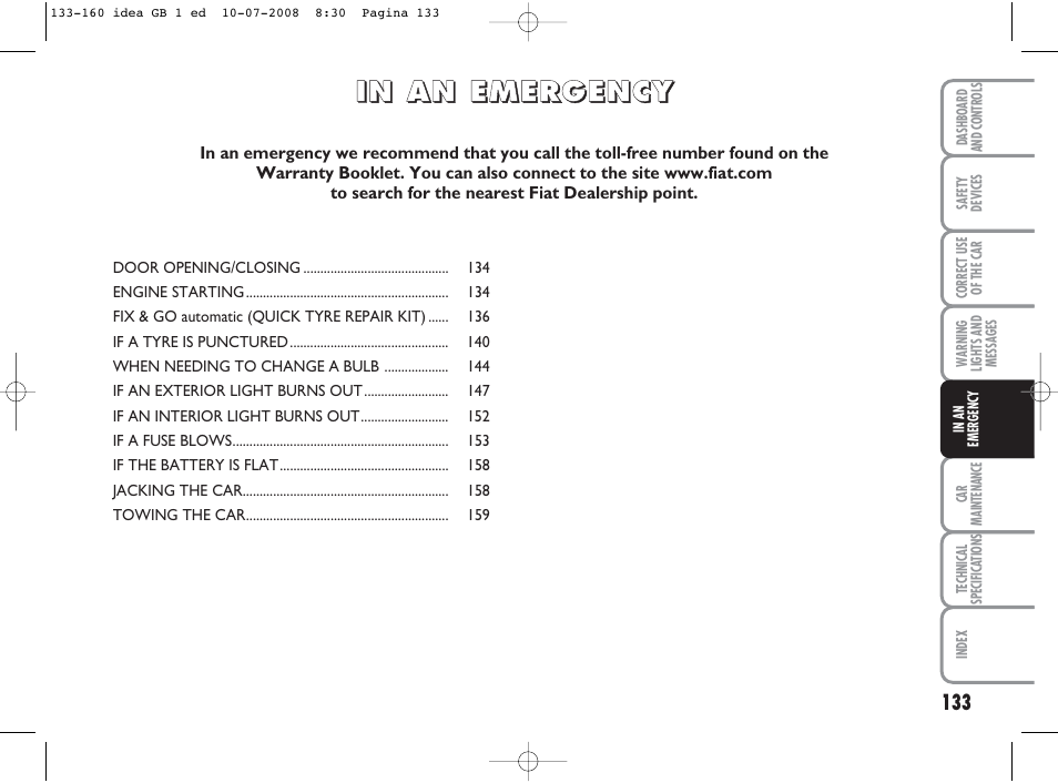 FIAT Idea User Manual | Page 134 / 210