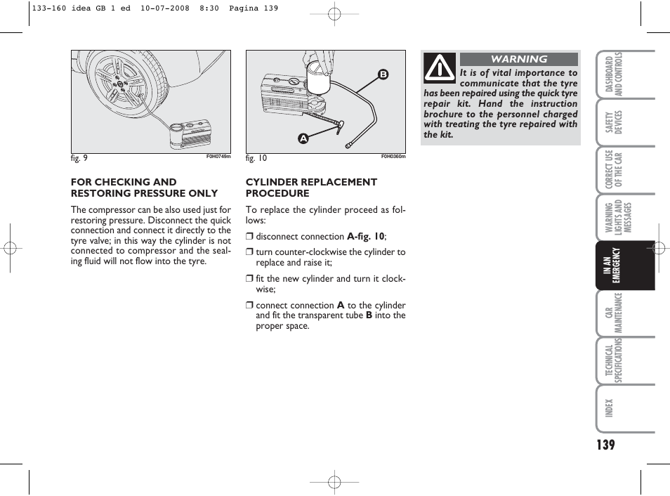 FIAT Idea User Manual | Page 140 / 210