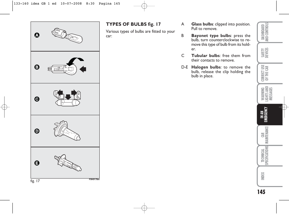 FIAT Idea User Manual | Page 146 / 210