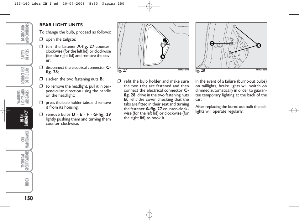 FIAT Idea User Manual | Page 151 / 210