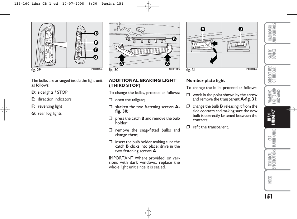 FIAT Idea User Manual | Page 152 / 210