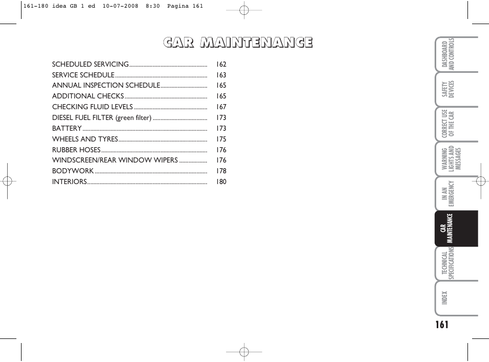 FIAT Idea User Manual | Page 162 / 210