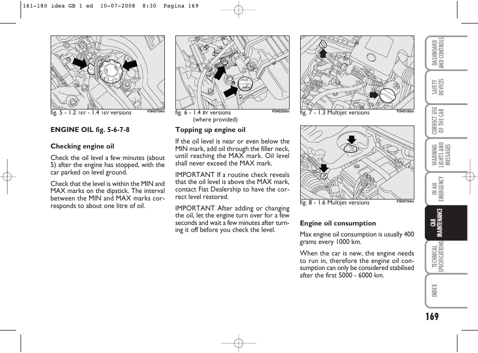 FIAT Idea User Manual | Page 170 / 210