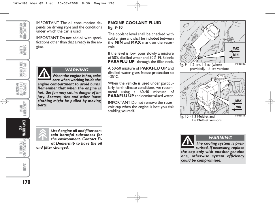 FIAT Idea User Manual | Page 171 / 210