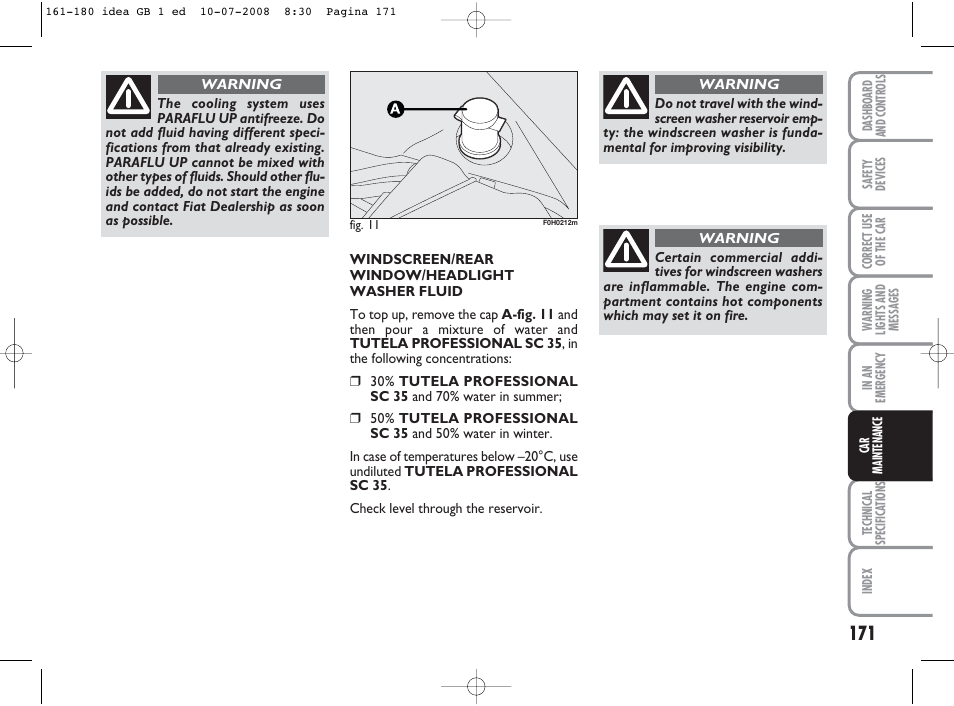 FIAT Idea User Manual | Page 172 / 210