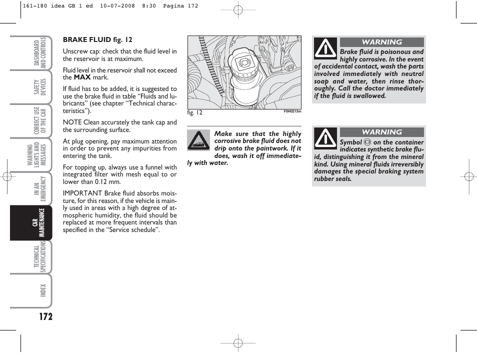 FIAT Idea User Manual | Page 173 / 210