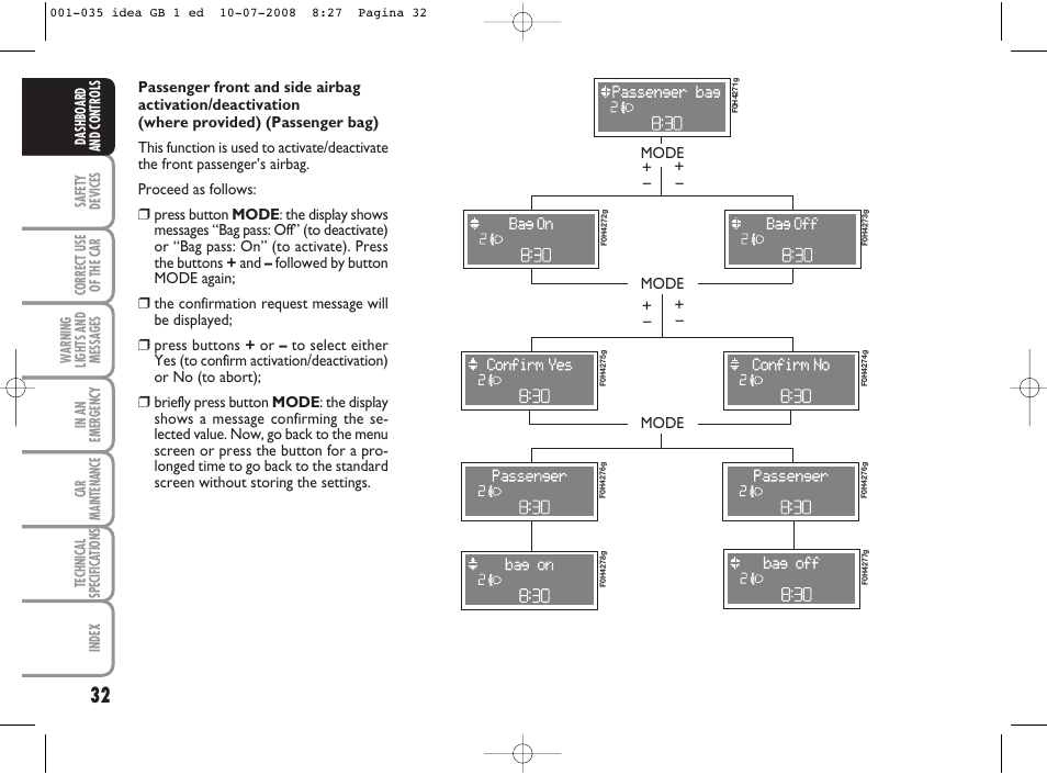 FIAT Idea User Manual | Page 33 / 210