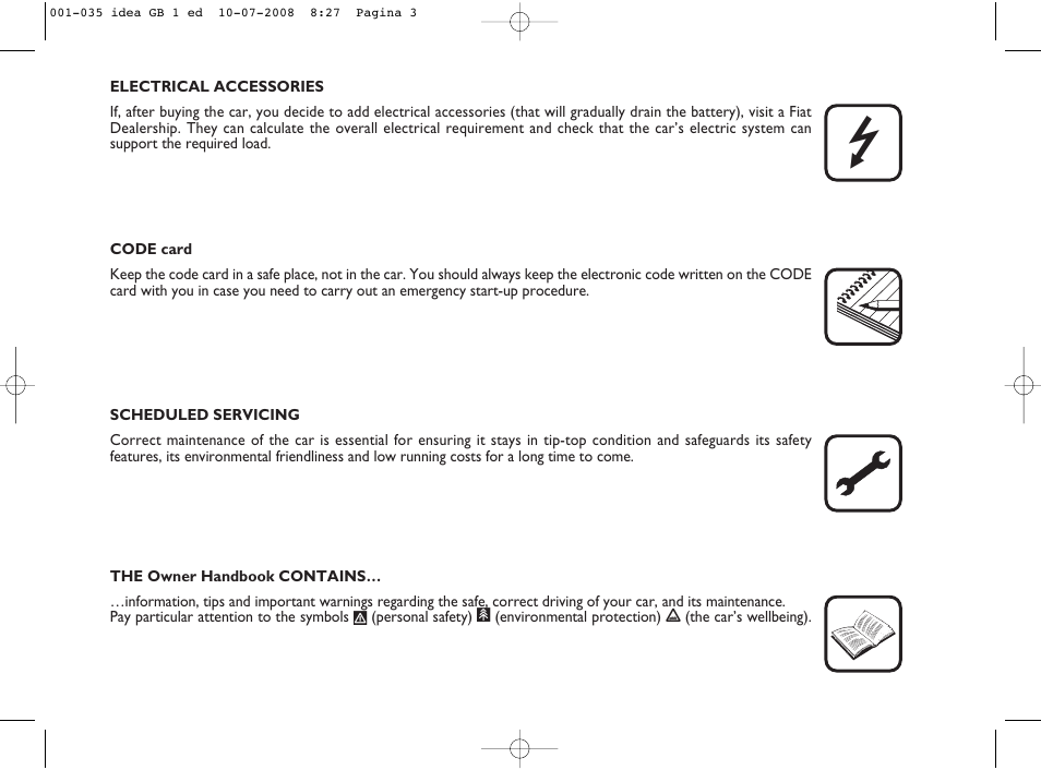 FIAT Idea User Manual | Page 4 / 210