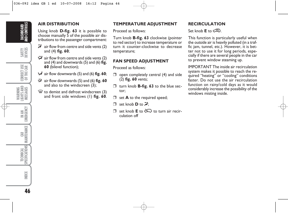 FIAT Idea User Manual | Page 47 / 210