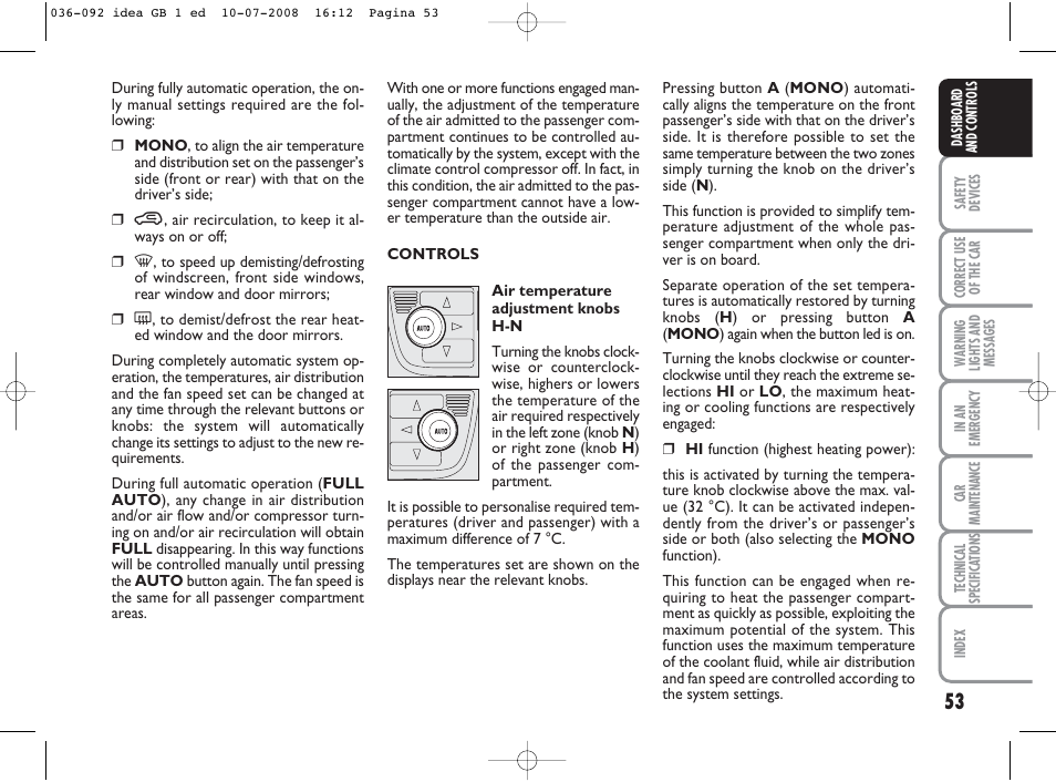 FIAT Idea User Manual | Page 54 / 210