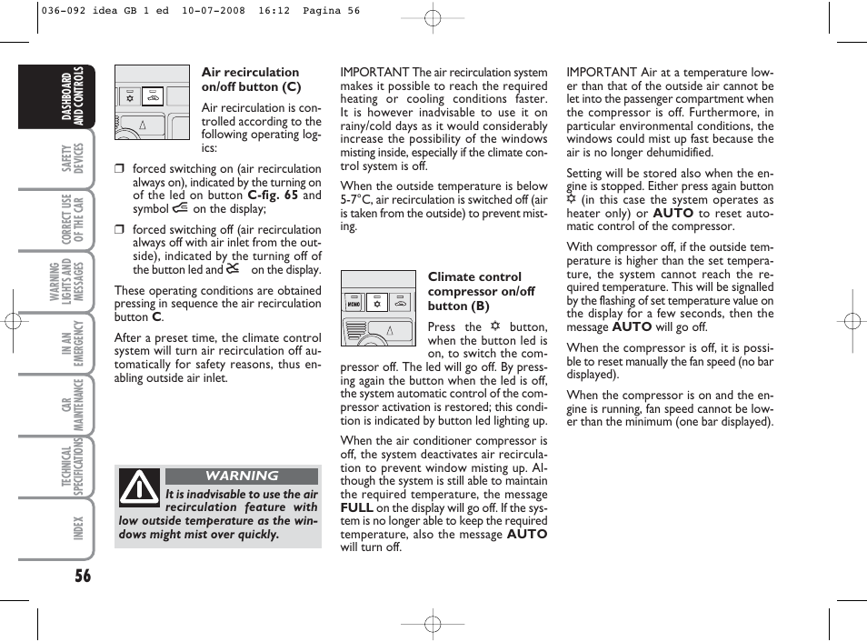 FIAT Idea User Manual | Page 57 / 210