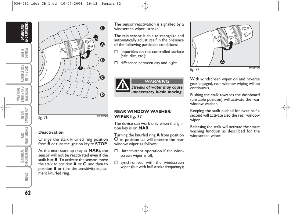 FIAT Idea User Manual | Page 63 / 210