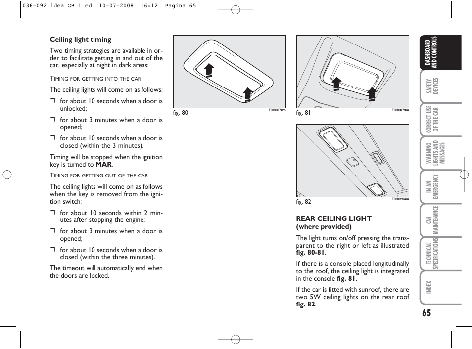 FIAT Idea User Manual | Page 66 / 210