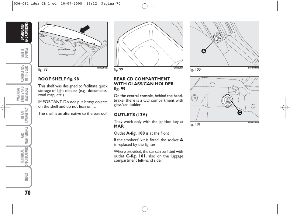 FIAT Idea User Manual | Page 71 / 210