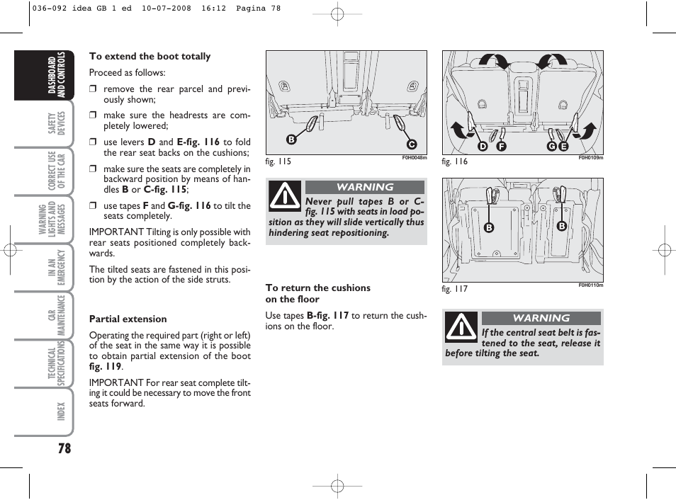 FIAT Idea User Manual | Page 79 / 210