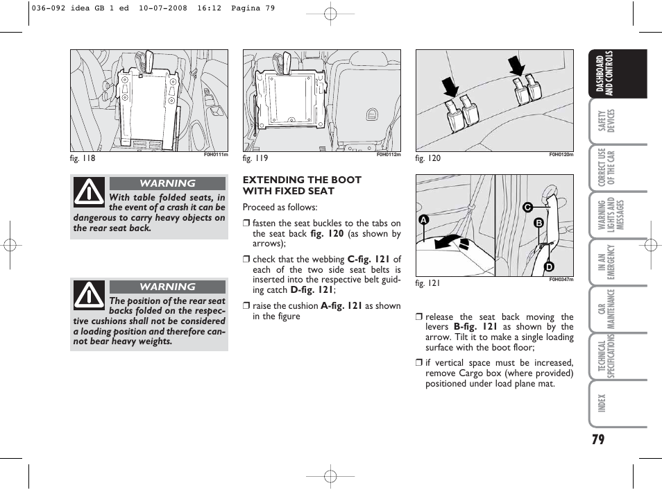 FIAT Idea User Manual | Page 80 / 210