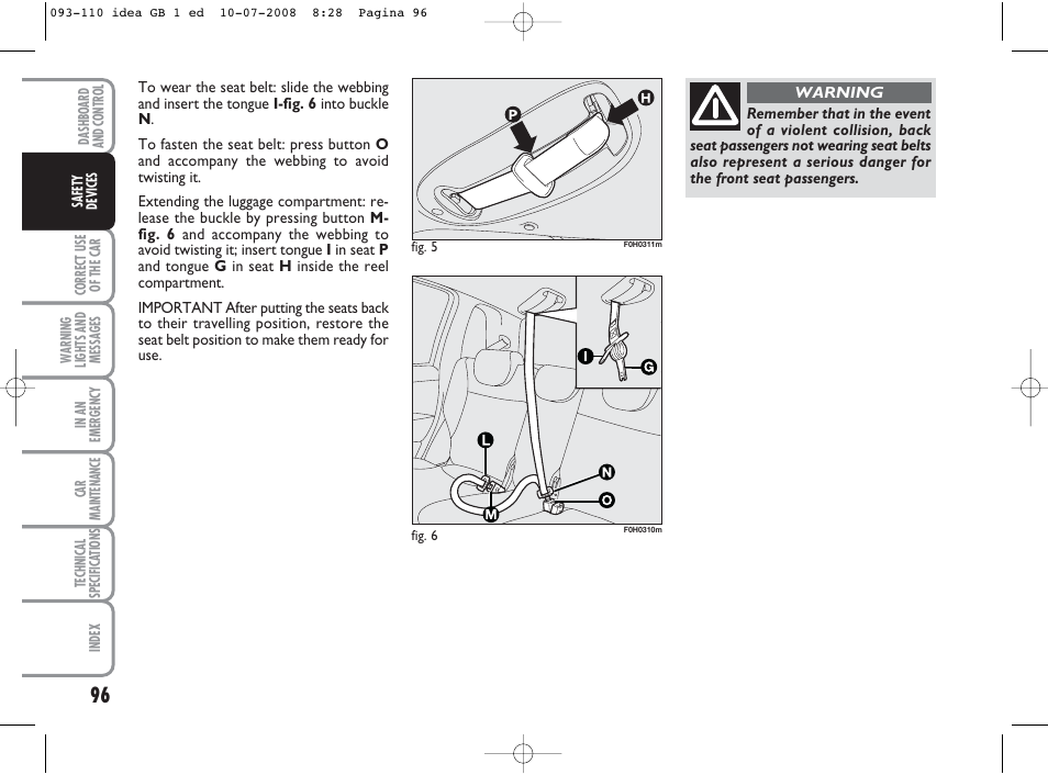 FIAT Idea User Manual | Page 97 / 210