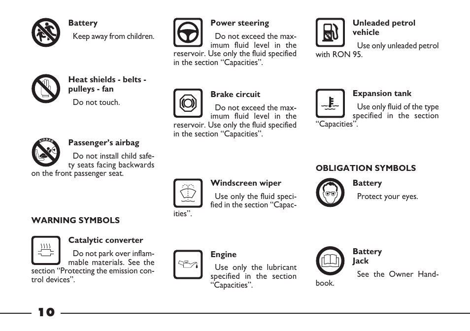 FIAT Barchetta User Manual | Page 11 / 170