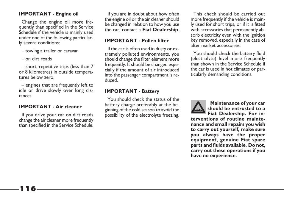 FIAT Barchetta User Manual | Page 117 / 170