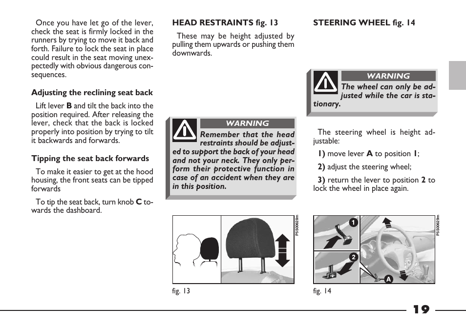 FIAT Barchetta User Manual | Page 20 / 170