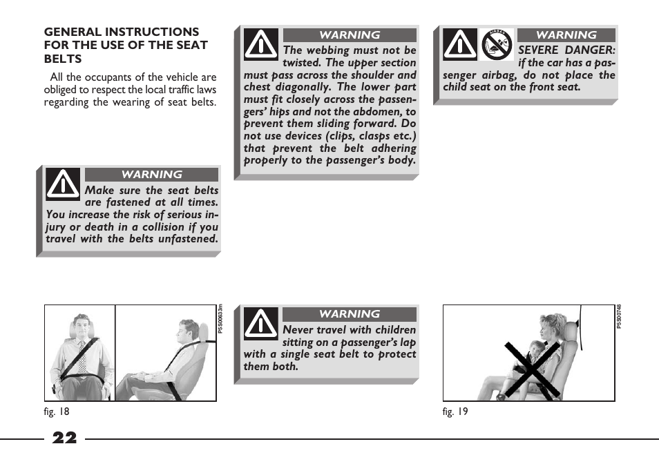 FIAT Barchetta User Manual | Page 23 / 170