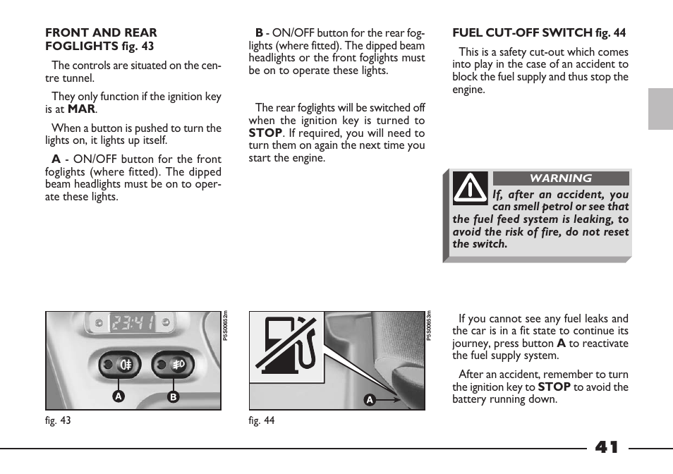 FIAT Barchetta User Manual | Page 42 / 170