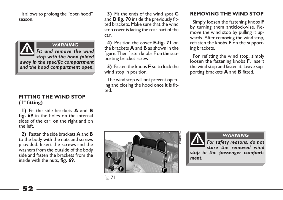 FIAT Barchetta User Manual | Page 53 / 170