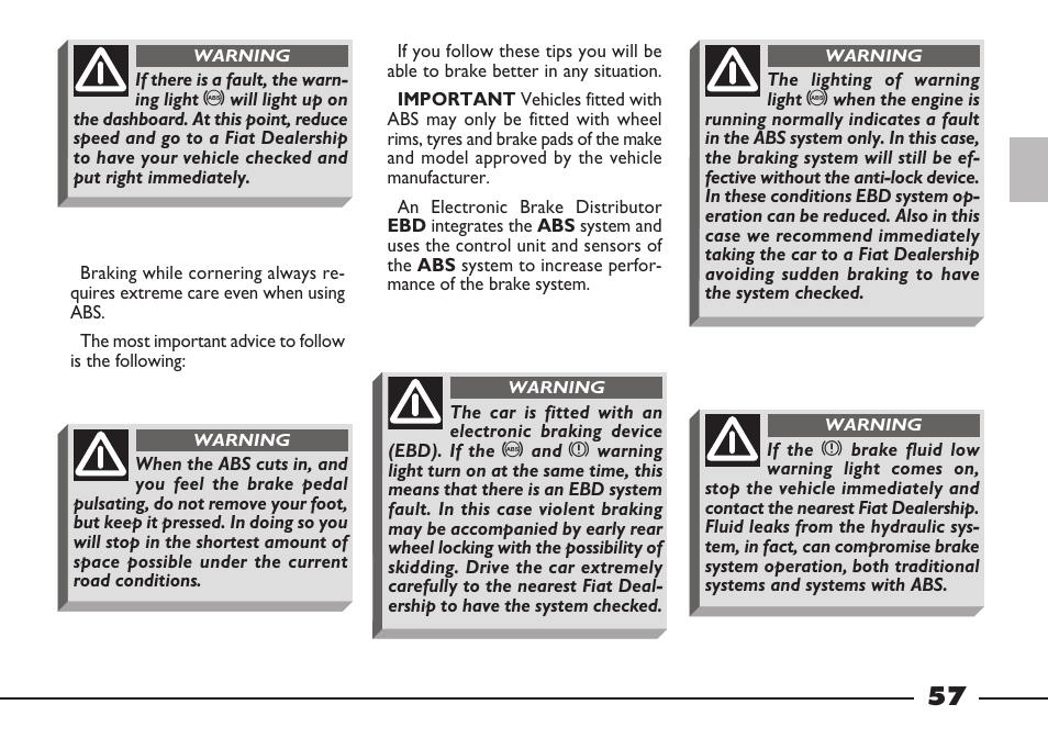 FIAT Barchetta User Manual | Page 58 / 170