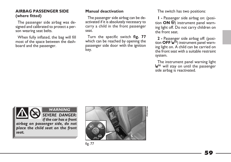 FIAT Barchetta User Manual | Page 60 / 170