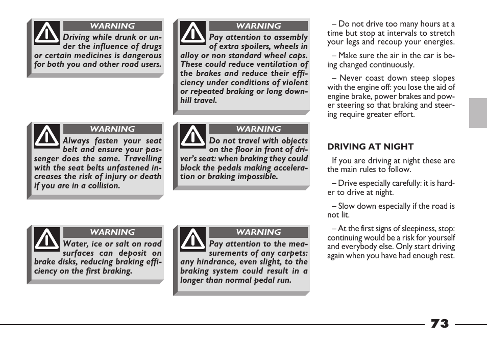 FIAT Barchetta User Manual | Page 74 / 170