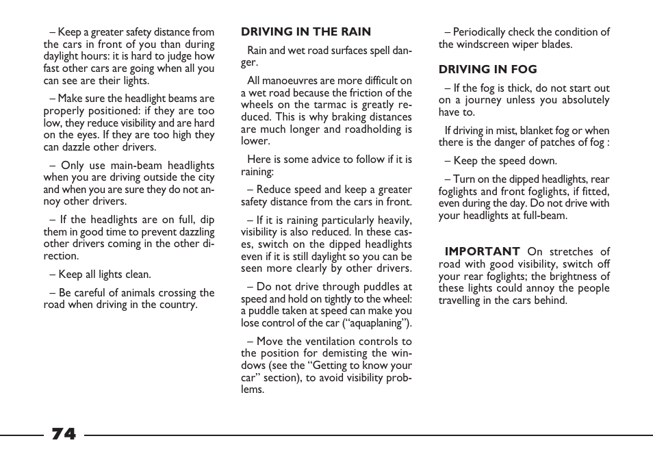 FIAT Barchetta User Manual | Page 75 / 170